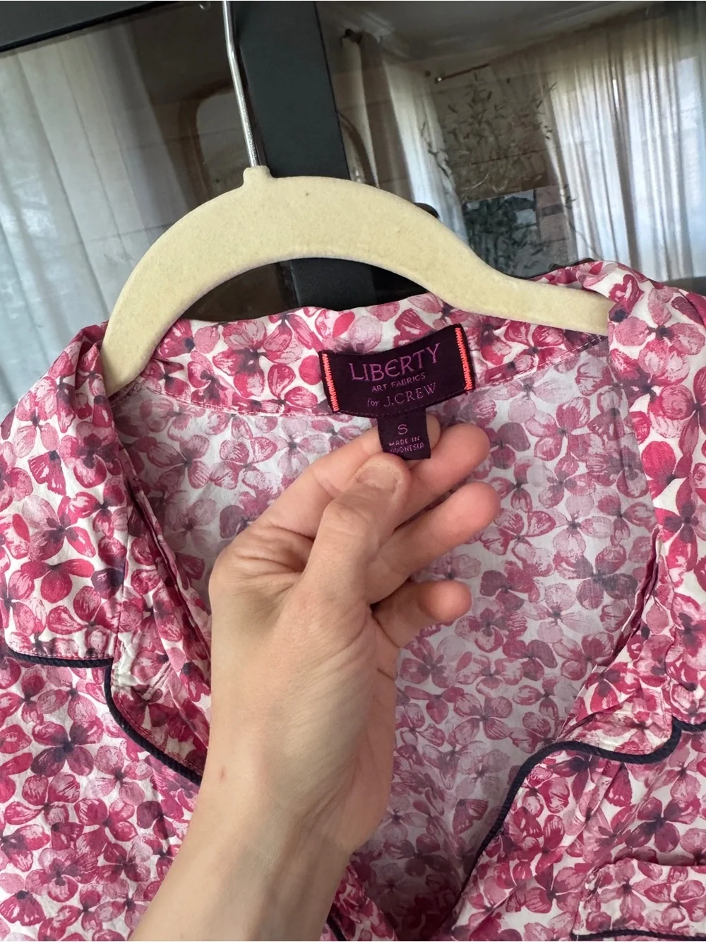 J. Crew x Liberty London floral print long sleeve shirt button down sleep pajama